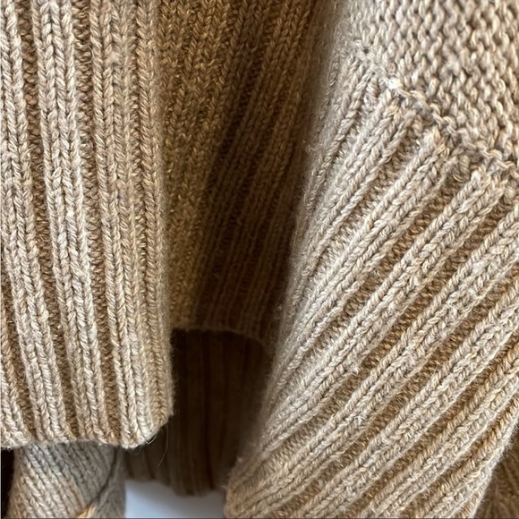 Alice + Olivia Ribbed Knit Waterfall Cardigan in Camel - Picture 8 of 11